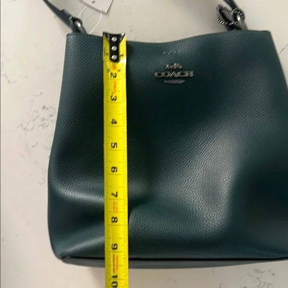 Coach Dark Green Leather Shoulder Bag - Picture 4 of 8